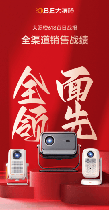 先1LCD投影行业品牌销售额第一pg试玩大眼橙投影618全面领(图4)